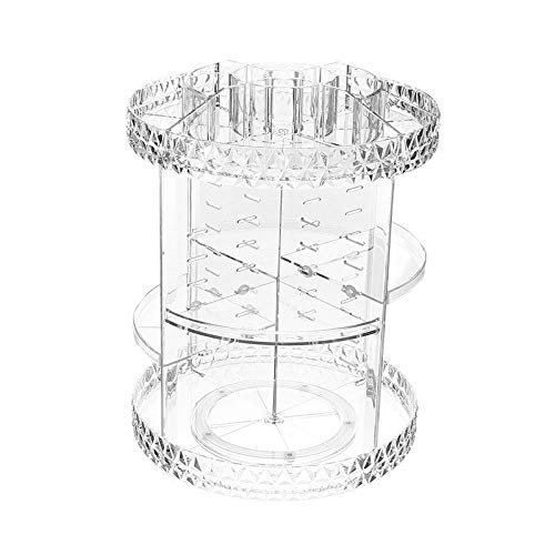 5sssallefaa Bathroom countertop Dressing Table Makeup Storage Makeup Organizer 360-Degree Rotating Adjustable Multi-Function Cosmetic Storage Transparent Acrylic
