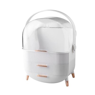 5sssallefaa Fashion Acrylic Cosmetic Box Transparent Makeup Jewelry Drawer Home Storage Boxs Multifunctional Travel Cosmetic Organizer (Color : White)
