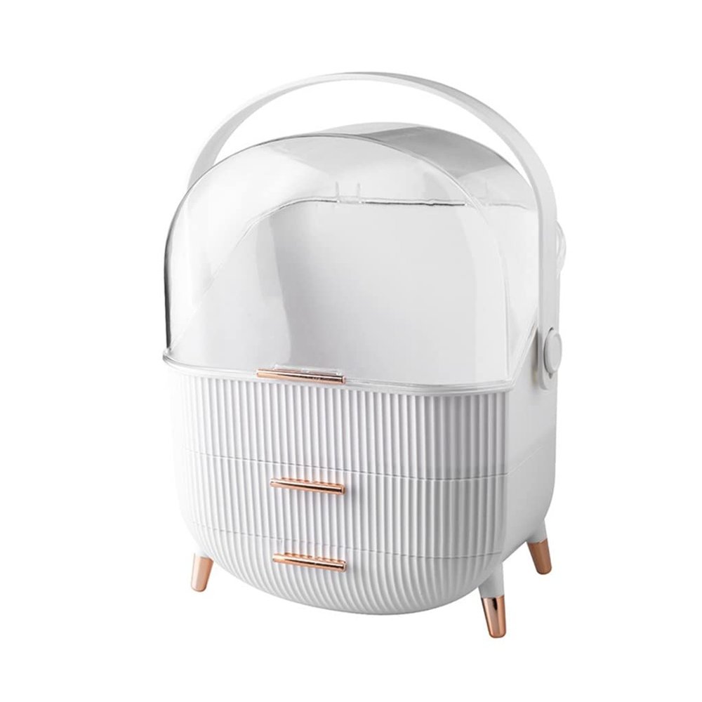 5sssallefaa Fashion Acrylic Cosmetic Box Transparent Makeup Jewelry Drawer Home Storage Boxs Multifunctional Travel Cosmetic Organizer (Color : White)