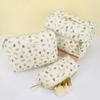5sssallefaa 3pcs Makeup Bag Cosmetic Bag for Women Large Travel Quilted Makeup Organizer Bags Cute Floral Toiletry Bag Set (Style 6) view 3