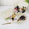 5sssallefaa 3pcs Makeup Bag Cosmetic Bag for Women Large Travel Quilted Makeup Organizer Bags Cute Floral Toiletry Bag Set (Style 6) view 4
