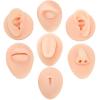 Acshio 7 Pack Silicone Piercing Model, Soft Silicone Flexible Model Body Parts Displays Set, 3D Simulation Body Pierce Tool Kit with Ear Eye Nose Mouth Tongue Navel for Novice Piercer view 1