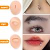 Acshio 7 Pack Silicone Piercing Model, Soft Silicone Flexible Model Body Parts Displays Set, 3D Simulation Body Pierce Tool Kit with Ear Eye Nose Mouth Tongue Navel for Novice Piercer view 4