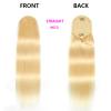 Straight Ponytail Extensions, Drawstring Ponytail Human Hair Wrap Around Extensions for Women Natural Color(#613,20in(50cm)) view 2