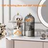 5sssallefaa Makeup Brush Holder Organizer with Lid 360 Rotating Makeup Organizer Countertop Dustproof Cosmetics Organizer for Vanity Bathroom, Transparent (Grey White) view 2