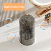 5sssallefaa Makeup Brush Holder Organizer with Lid 360 Rotating Makeup Organizer Countertop Dustproof Cosmetics Organizer for Vanity Bathroom, Transparent (Grey White) view 3