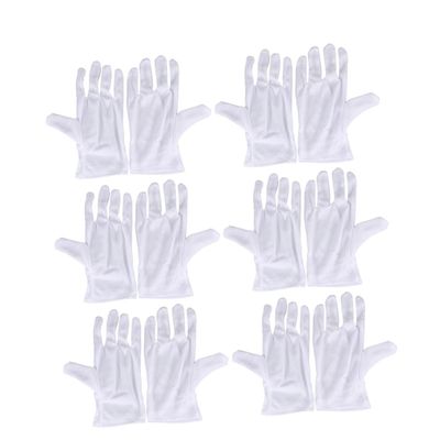HYTROVE 12pairs Moisturizing Etiquette Gloves Elastic Polyester Protective Barrier for Jewelry Inspection Gardening and Manual Work Comfortable Easy to