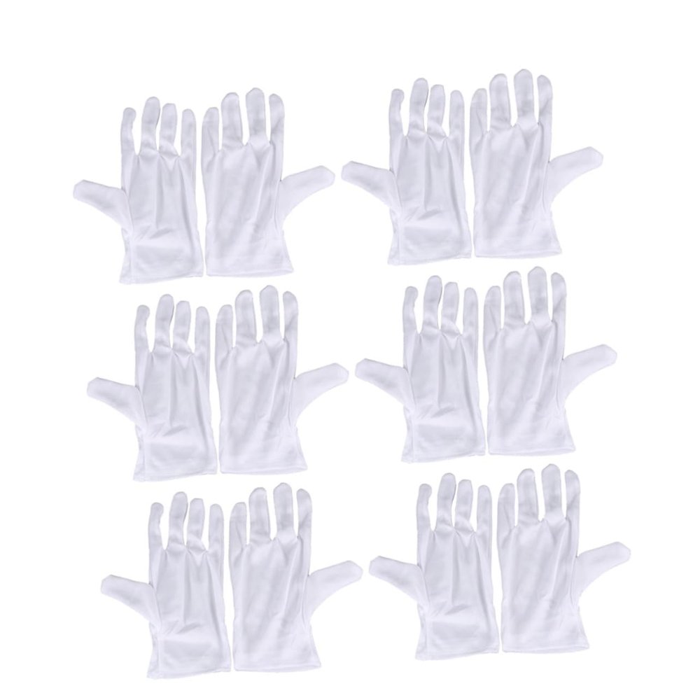 HYTROVE 12pairs Moisturizing Etiquette Gloves Elastic Polyester Protective Barrier for Jewelry Inspection Gardening and Manual Work Comfortable Easy to
