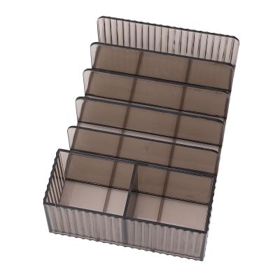 Akozon Divided Makeup Organizer with 7 C Artments - Clear Plastic Eyeshadow Palette & Lipstick Holder for Vanity, Drawer, and Countertop Storage