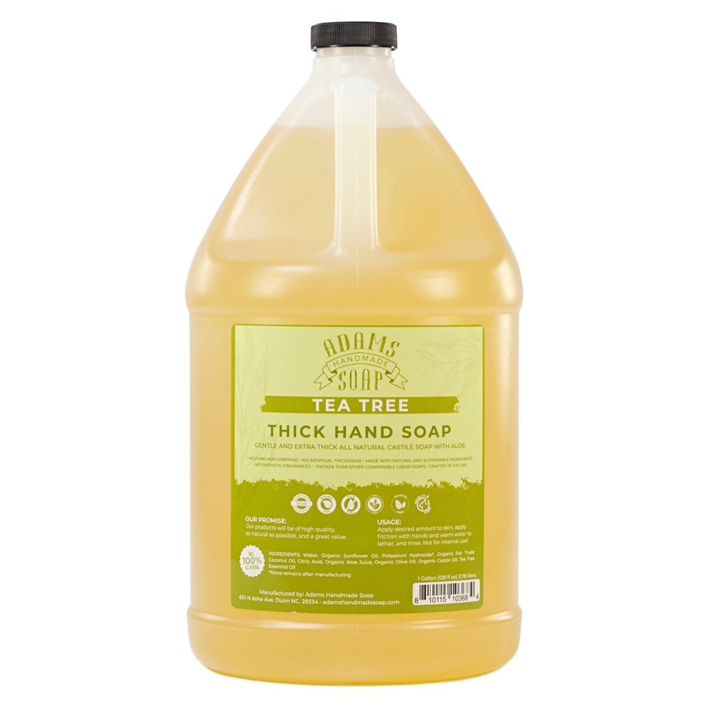 Adams Handmade Soap Thick Organic Castile Liquid Hand Soap 1 Gallon Refill - Tea Tree