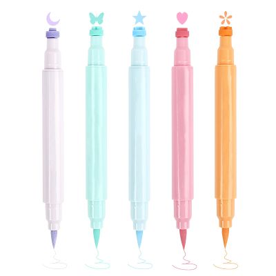 5Pcs Winged Eye Liner Face Stamp Quick-Drying, Colorful Double Head Eye Pen for Festive Makeup
