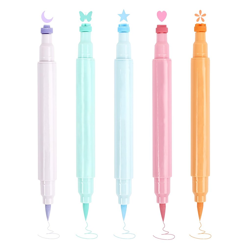 5Pcs Winged Eye Liner Face Stamp  Quick-Drying, Colorful Double Head Eye Pen for Festive Makeup