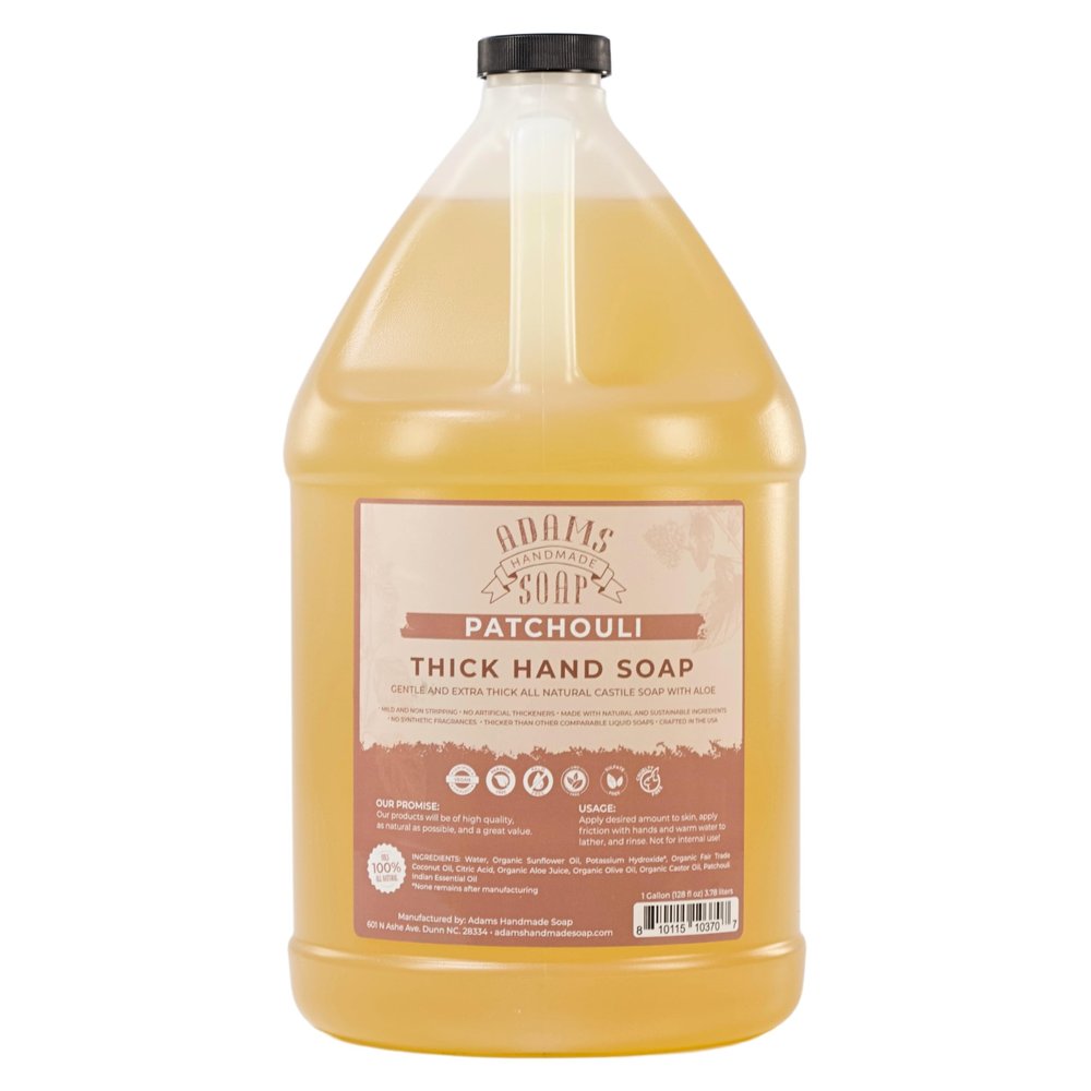 Adams Handmade Soap Thick Organic Castile Liquid Hand Soap 1 Gallon Refill - Patchouli