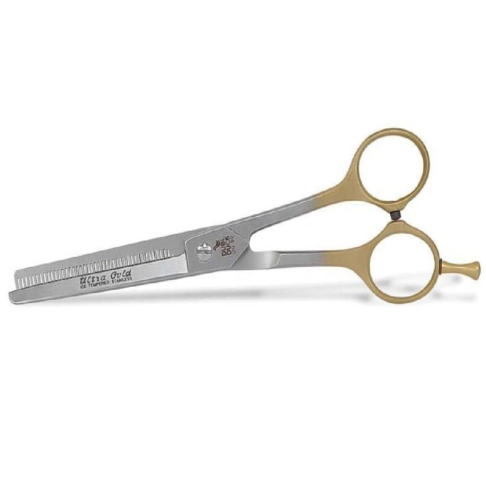 Grooming Shears Ultra Gold Dubl Duck Super Sharp Serrated Edge Scissors Barber Stylist Groom (6.5 inch 46 Tooth Thinner)