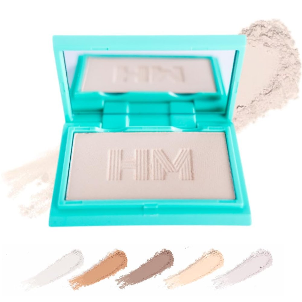 Haute Minute Smooth Setting Vegan Mini Pressed Powder Compact and Matte Blurring Face Powder Foundation Full Coverage Neutral Ivory Talc-Free, For Oily & Dry Skin, Travel-Size Makeup with Mirror