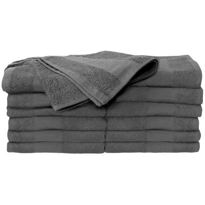 ForPro Premium Bleach Tough Salon Towels, Cool Grey, 100% Cotton, Bleach-Proof Towels, Stain Resistant, 16 W x 27 L, 12-Count