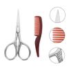 FOMIYES 4sets Beard Scissors with Comb and Storage Bag Precision Trimming Scissors for Facial Hair Portable Grooming Kit with Case for Home Barbershop Use view 2