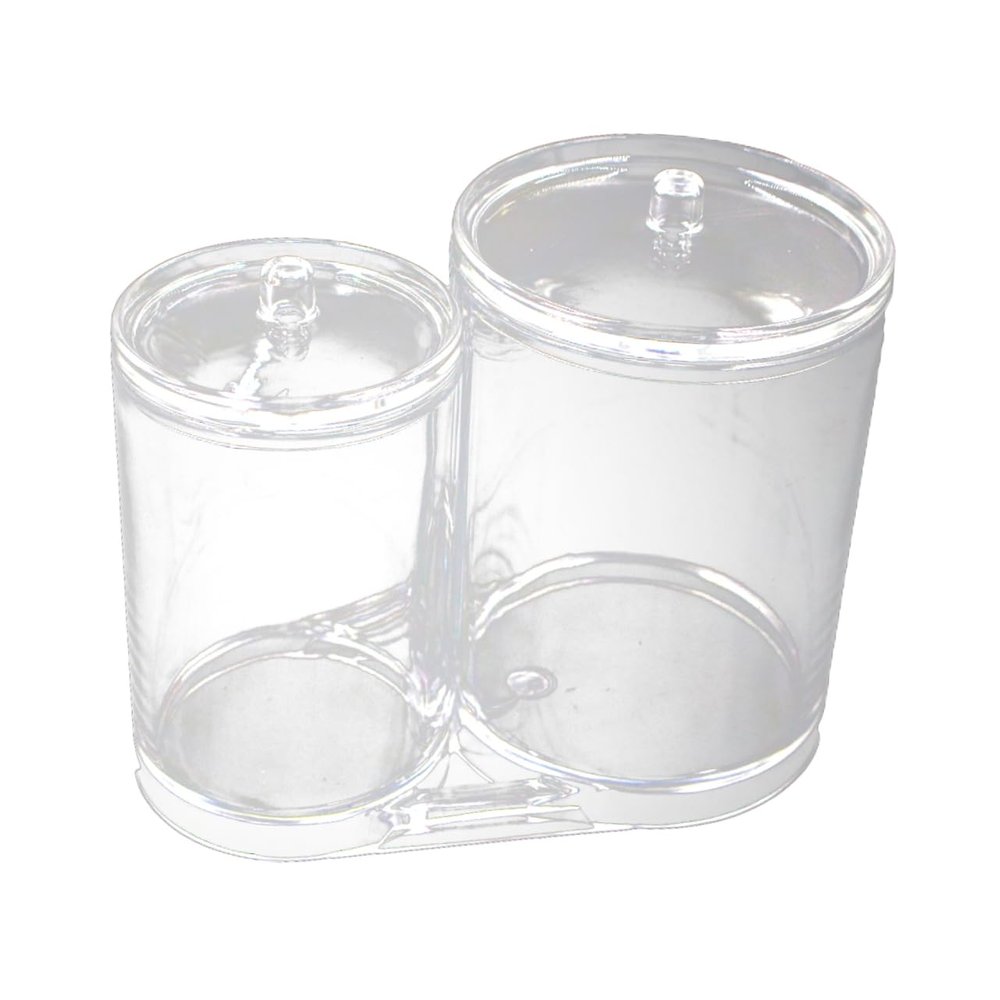 FOYTOKI Acrylic Makeup Cylinder Cotton Swab Organiser Box Makeup Cotton Pad Container Practical Lid Large Capacity Storage Case