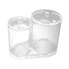 FOYTOKI Acrylic Makeup Cylinder Cotton Swab Organiser Box Makeup Cotton Pad Container Practical Lid Large Capacity Storage Case view 1