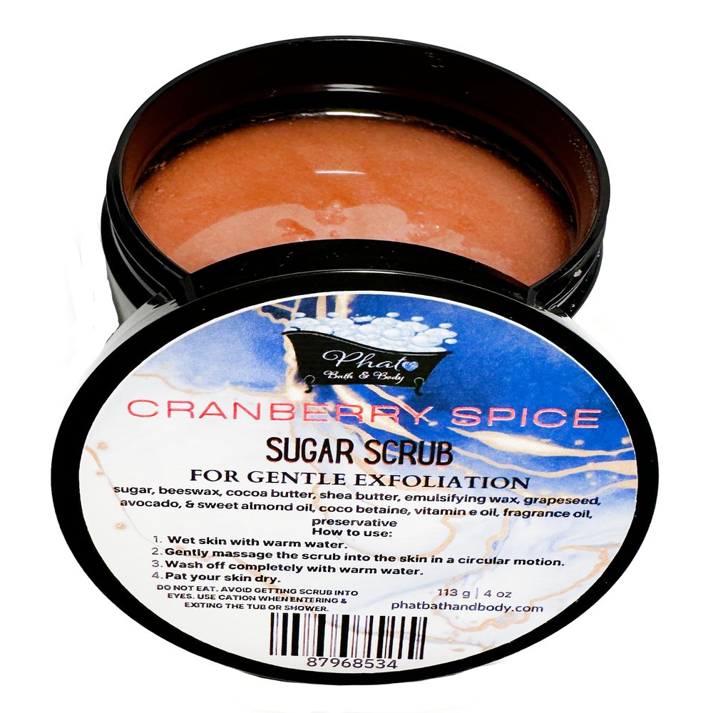 Cranberry Spice Whipped Shea Sugar Scrub with Cocoa Butter | 5 oz