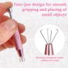 cobee 2 Pcs Piercing Ball Grabber Tool, Piercing Changing Tools 4-Claw Pick Up Piercing Ball Holder, Gem Tweezers Piercing Jewelry for Jewelry Craft Small Parts Pickup(Silver+Pink) view 3