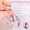 cobee 2 Pcs Piercing Ball Grabber Tool, Piercing Changing Tools 4-Claw Pick Up Piercing Ball Holder, Gem Tweezers Piercing Jewelry for Jewelry Craft Small Parts Pickup(Silver+Pink) view 4
