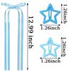 18pcs Pink Blue Purple Hair Clip Set, 6 pcs Ribbon Bow Hairclips 12pcs Star Hair Clips for Women Double Bowknot Star Hairclip Barrettes Girl Bows Braiding Hair Accessories view 2