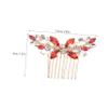 BIUDECO Red Bridal Hair Accessory Set Rhinestone Hair Clips for Brides for Women view 2