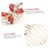BIUDECO Red Bridal Hair Accessory Set Rhinestone Hair Clips for Brides for Women view 3
