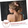 BIUDECO Red Bridal Hair Accessory Set Rhinestone Hair Clips for Brides for Women view 4