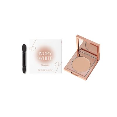 Colored Clay Undereye Corrector, Color Corrector for Dark Circles with Brush, Under Eye Hydrating Concealer for Women, Conceal & Brighten Dark Circles (Ivory White)