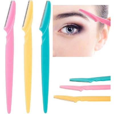 NinthAvenue Basics Eyebrow Razor Set for Women, Dermaplaning Tool, Hair Trimmer and Shaver, 3 Count Chrome Razors