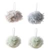 OHPHCALL Set of 4 Bath Balls Shower Scouring Balls Mesh Blue Grey Khaki Soothe Clean Your Skin Hanging Rope view 1