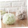 OHPHCALL Set of 4 Bath Balls Shower Scouring Balls Mesh Blue Grey Khaki Soothe Clean Your Skin Hanging Rope view 2