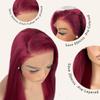 BlackSwern 13x6 HD Glueless Lace Frontal Wigs Pre-Plucked, 200 Density Ginger Similar Human Hair Synthetic Long Straight Lace Front Wig Ready to Wear, 26inch #BUG view 2