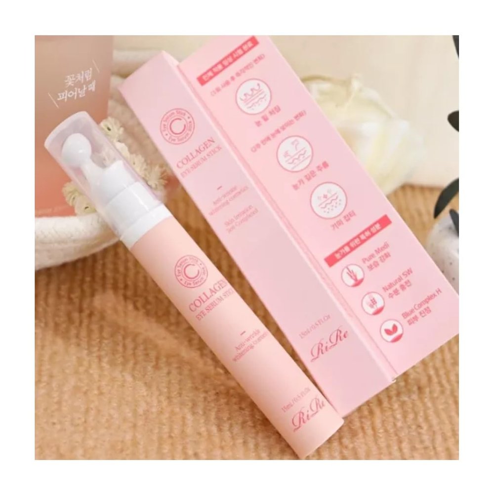 Korea Collagen Eye Serum Stick 15ml (0.5 fl.oz.) Hydrolyzed Collagen 76%, Airless Pump  Nourishes and Moisturizes the Skin to make it firm and smooth