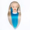 Mannequin Head with Hair, 29'' Doll Head for Hair Styling Training Head Manikin Practice Cosmetology Doll Head Styling Hairdressing Training Braiding Heads with Clamp Holder(White Blue) view 3