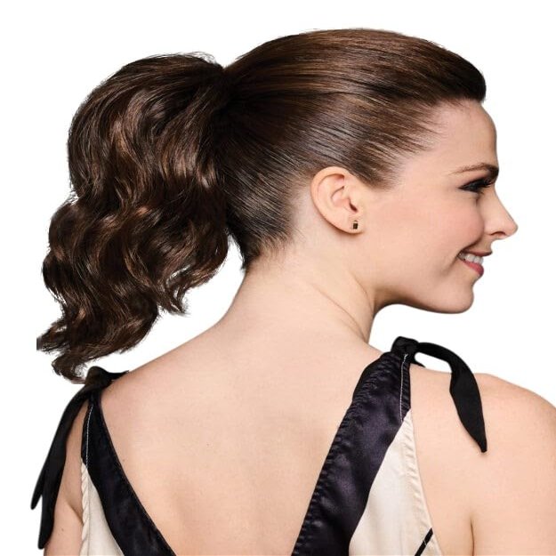 12" Long Stretch Base Ponytail Color R23/101 Platinum Blonde - Hairdo Tru2Life 100% Heat Friendly Synthetic Pull Trough Attachment Full Height Womens Hairpiece Cola de Caballo Hairloss Booklet
