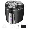 Electric Head Hair Shaver for Men-Mini Electric Razor Portable Rotary Shaver Rechargeable Wet/Dry & Bald Head Grooming Kit with Led Display Magnetic Mini Razor for Travel Black view 1