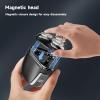 Electric Head Hair Shaver for Men-Mini Electric Razor Portable Rotary Shaver Rechargeable Wet/Dry & Bald Head Grooming Kit with Led Display Magnetic Mini Razor for Travel Black view 4