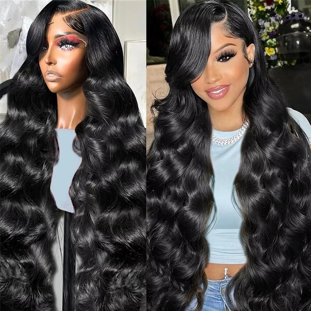 Lemoda 13x6 Body Wave Lace Front Wigs Human Hair 180% Density 13x6 HD Transparent Lace Front Wig Pre Plucked 15A Brazilian Virgin Glueless Human Hair Wigs for Women 18 Inch