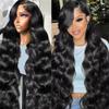 Lemoda 13x6 Body Wave Lace Front Wigs Human Hair 180% Density 13x6 HD Transparent Lace Front Wig Pre Plucked 15A Brazilian Virgin Glueless Human Hair Wigs for Women 18 Inch view 1