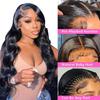 Lemoda 13x6 Body Wave Lace Front Wigs Human Hair 180% Density 13x6 HD Transparent Lace Front Wig Pre Plucked 15A Brazilian Virgin Glueless Human Hair Wigs for Women 18 Inch view 4