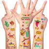 12 Sheets Fiesta Temporary Tattoos, Cinco De Mayo Stickers with Taco Pinata Cactus for Adults, Mexican Fake Tattoos for Cinco De Mayo Party Favors Supplies Accessories view 1