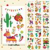 12 Sheets Fiesta Temporary Tattoos, Cinco De Mayo Stickers with Taco Pinata Cactus for Adults, Mexican Fake Tattoos for Cinco De Mayo Party Favors Supplies Accessories view 2