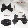 6PCS Large Bow Hair Clips Fashion Hair Bows with Rhinestone Handmade Hair Ribbons Clips French Barrette Bowknot Solid colors Hair Accessories for Women Girls view 3