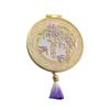zaoalife Flower Design Compact Mirror, Chinese Style Metal Makeup Mirror Handheld Mirror Folding Portable Cosmetic Mirror view 1