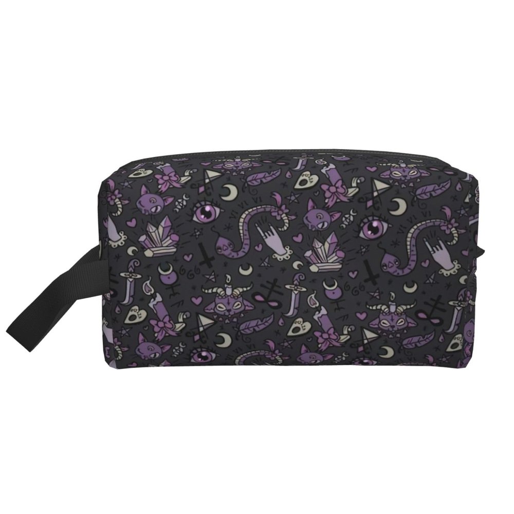 YQxwJL Purple Black Goth Spooky print Toiletry Bag for Men,Toiletry Organizer Dopp Kit Shaving Bag for Toiletries Accessories