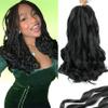 French Curl Braiding Hair 14 Inch Curly Braiding Hair 8 Packs Pre Stretched Bouncy Loose Wave French Curls Crochet Braids for Black Women (1B, 14 inch) view 1