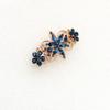 Faship Gorgeous Navy Blue Rhinestone Crystal Flora Hair Barrette Clip view 3